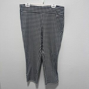 Rafaella Black White Checkered Plus Size Capri Pants Size 14
